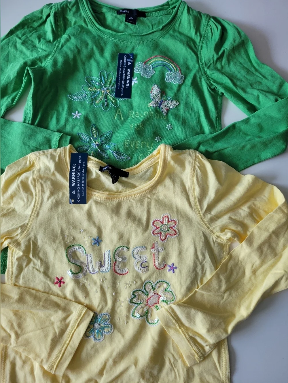 Gap Kids Bundle Of 2 Children's Long-Sleeve Tee S (6-7) New